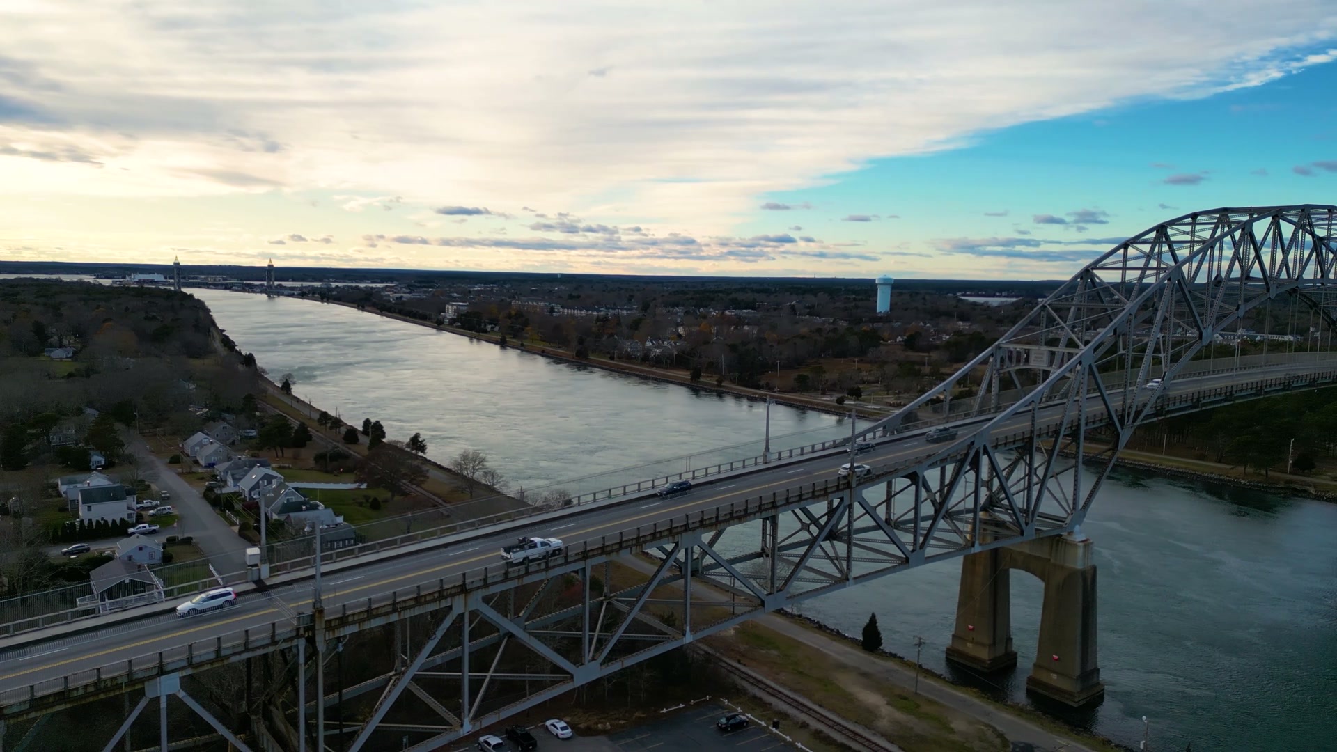 The Cape Cod Canal bridge in Bourne, Massachusetts